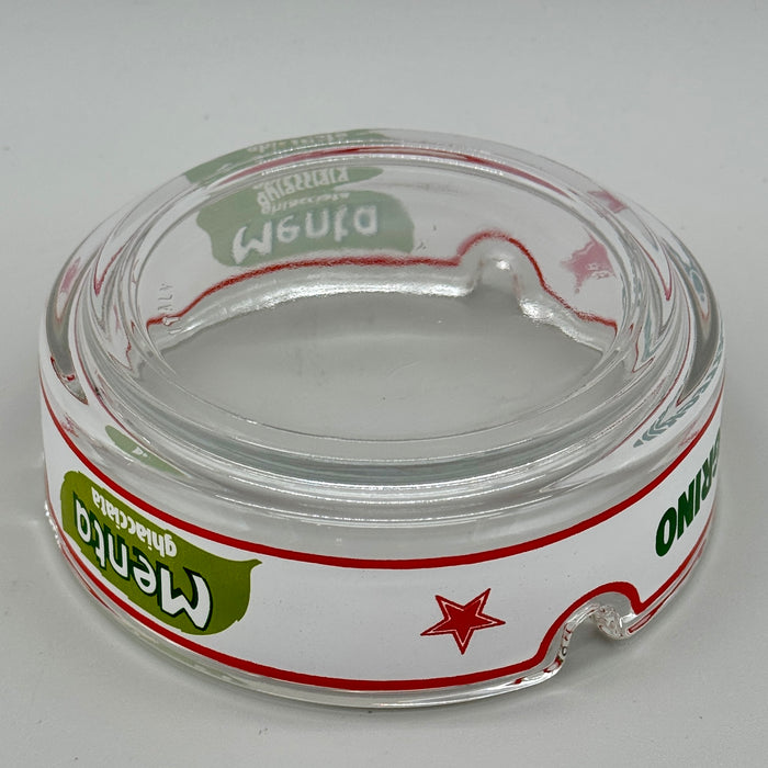 Sanpellegrino Menta Ghiacciata posacenere pubblicitario vetro vintage 1980 ca