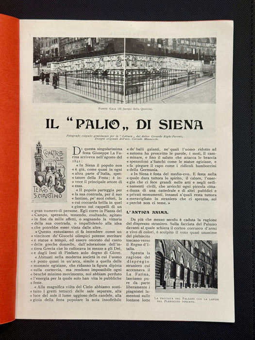"Il Palio di Siena" libretto di pagine estratte da altra pubblicazione 1950 ca