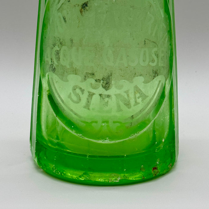 Nuova Fabbrica Acque Gasose Siena seltz sifone vetro verde 1900 ca