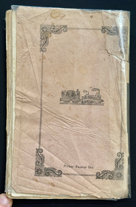 "Guida del viaggiatore Strada Ferrata Siena Sinalunga Giovacchino Losi" libro Tipografia Sordo Muti con carta topografica Siena 1860