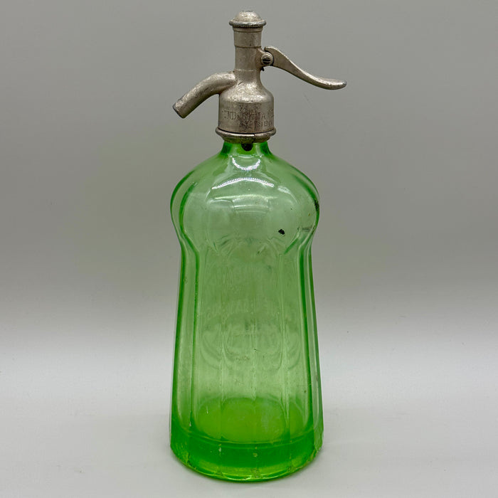 Nuova Fabbrica Acque Gasose Siena seltz sifone vetro verde 1900 ca