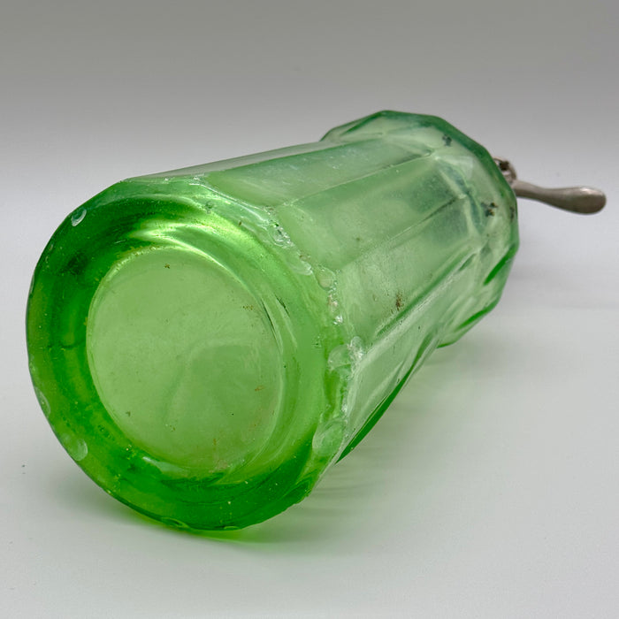 Nuova Fabbrica Acque Gasose Siena seltz sifone vetro verde 1900 ca