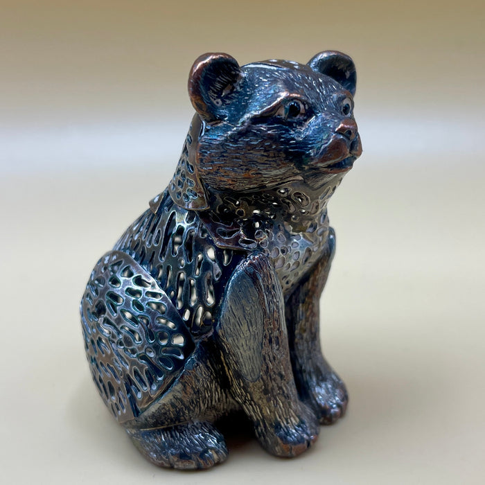 Christofle orsetto orso statuina da collezione argento placcato fermacarte vintage 1980 ca