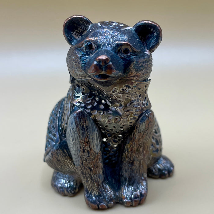 Christofle orsetto orso statuina da collezione argento placcato fermacarte vintage 1980 ca