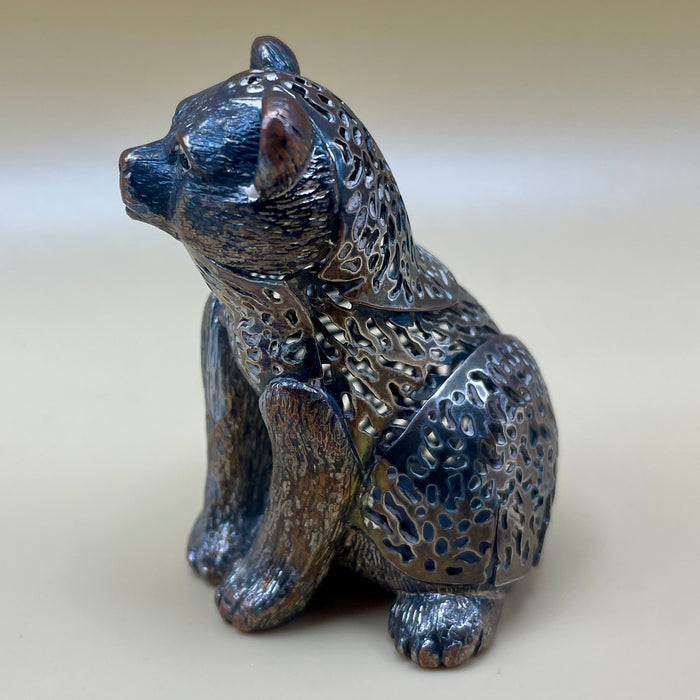 Christofle orsetto orso statuina da collezione argento placcato fermacarte vintage 1980 ca