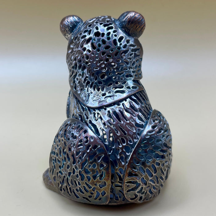 Christofle orsetto orso statuina da collezione argento placcato fermacarte vintage 1980 ca
