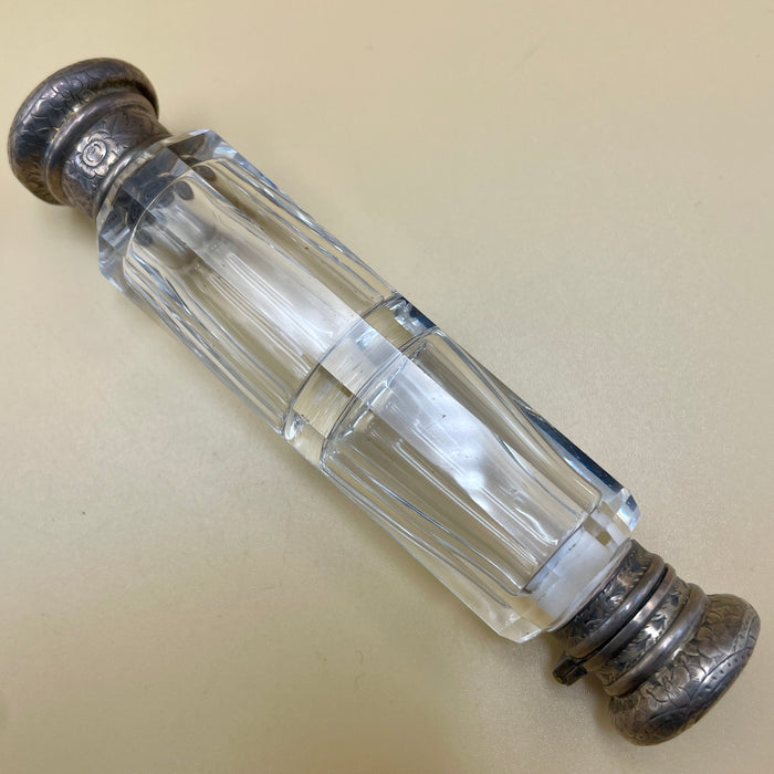 Flacone da profumo Vittoriano silver doppio tappo UK inizio XX sec.