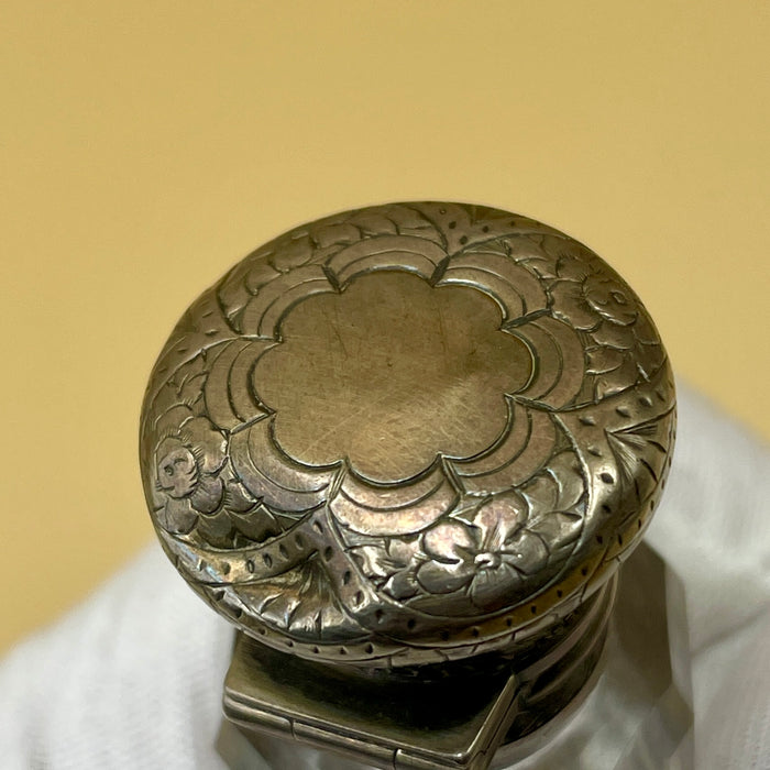 Flacone da profumo Vittoriano silver doppio tappo UK inizio XX sec.