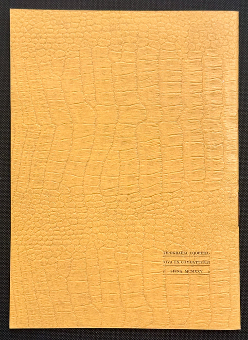 "Omaggio agli Illustrissimi Protettori" libretto Contrada della Lupa Siena 23 Agosto 1925