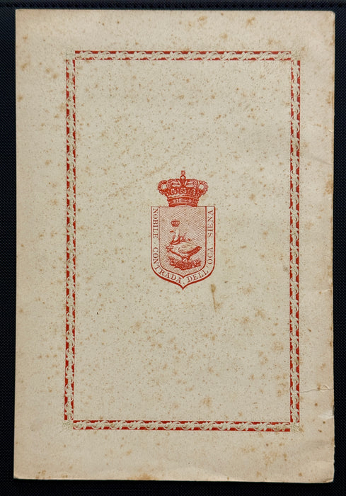 "Note storiche intorno alle prime corse di Palio" libretto Nobile Contrada dell' Oca Siena 1892