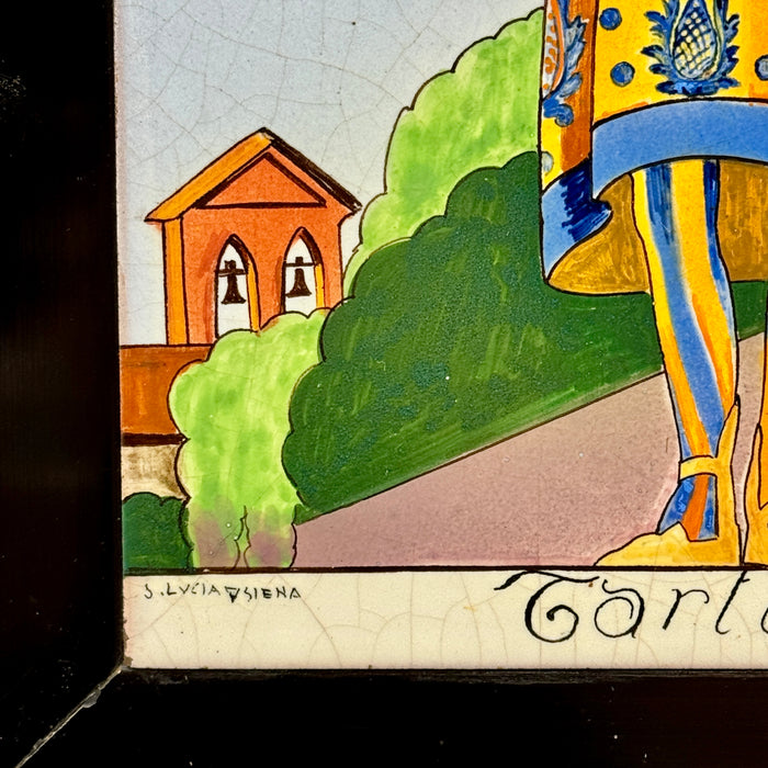 Dino Rofi – Contrada della Tartuca – mattonella ceramica in cornice - 1939