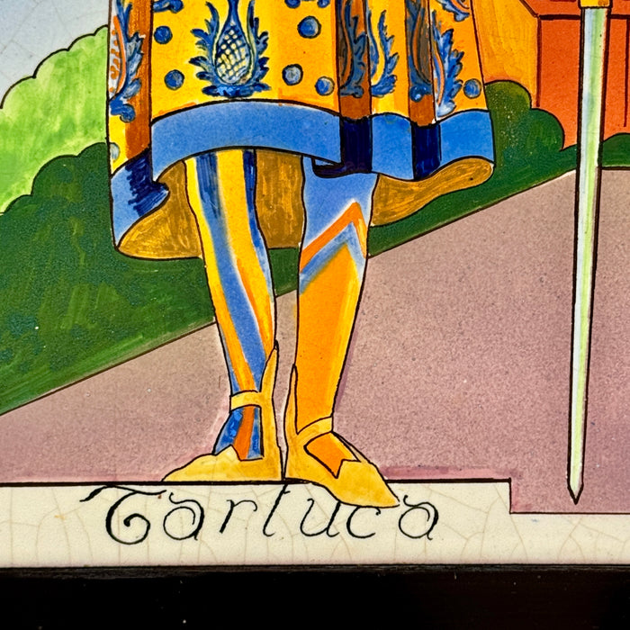 Dino Rofi – Contrada della Tartuca – mattonella ceramica in cornice - 1939