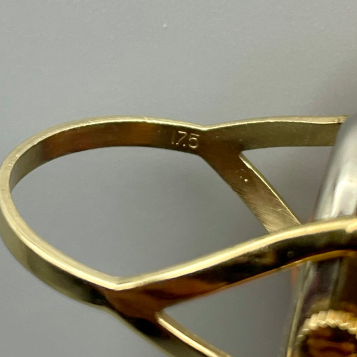 Chaika anello orologio meccanico cassa dorata misura 17,5 Russia 1970 ca