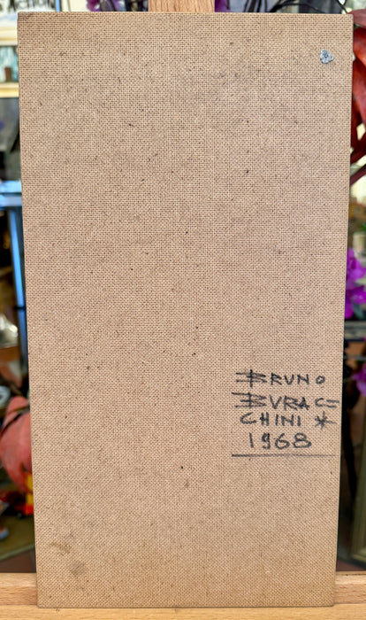 Bruno Buracchini – “Studio di vetrata San Bernardino da Siena" – tecnica mista su masonite – 1970 ca