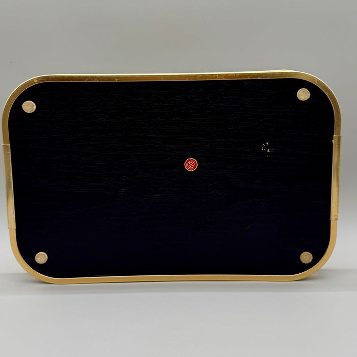 Vassoio MB piccolo dorato con specchio stile Hollywood Regency Italia 1970 ca