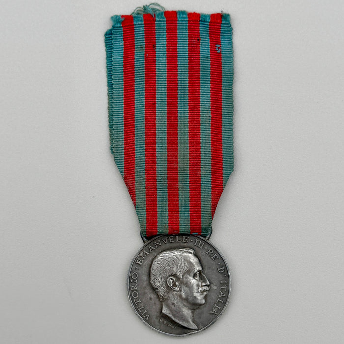 Medaglia guerra Italo Turca argento con nastrino 1912
