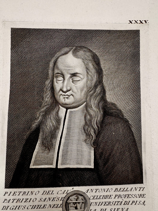 Pietrino del Cav. Antonio Bellanti Patrizio Sanese incisione acquaforte su carta G. Pazzi 1770