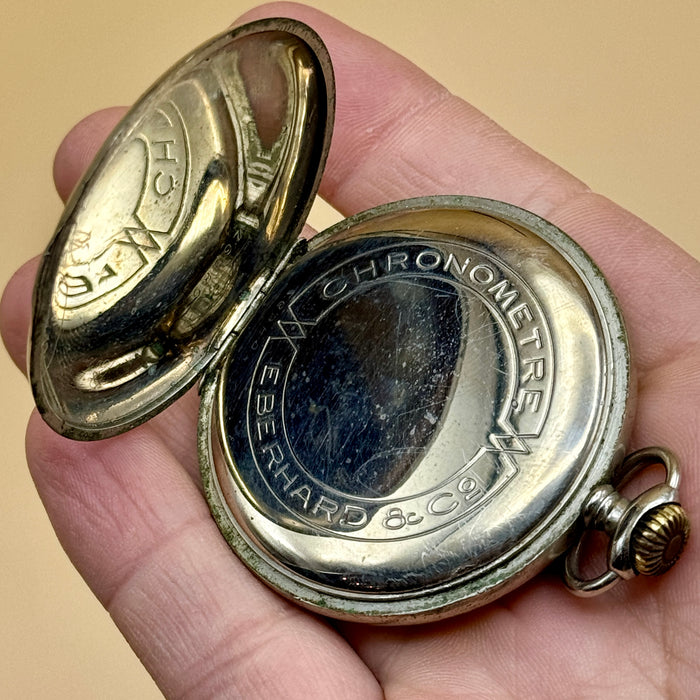 Eberhard & Co. Chronomètre orologio da tasca meccanico 50 mm acciaio Swiss 1930 ca