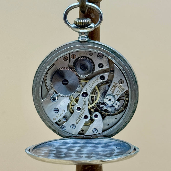 Eberhard & Co. Chronomètre orologio da tasca meccanico 50 mm acciaio Swiss 1930 ca