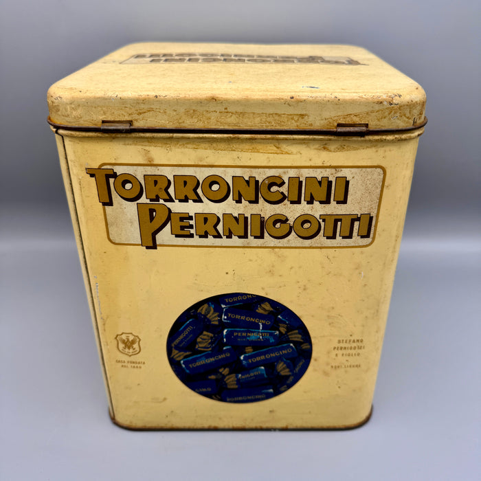 Scatola latta Torroncini Pernigotti Novi Ligure 1950 ca