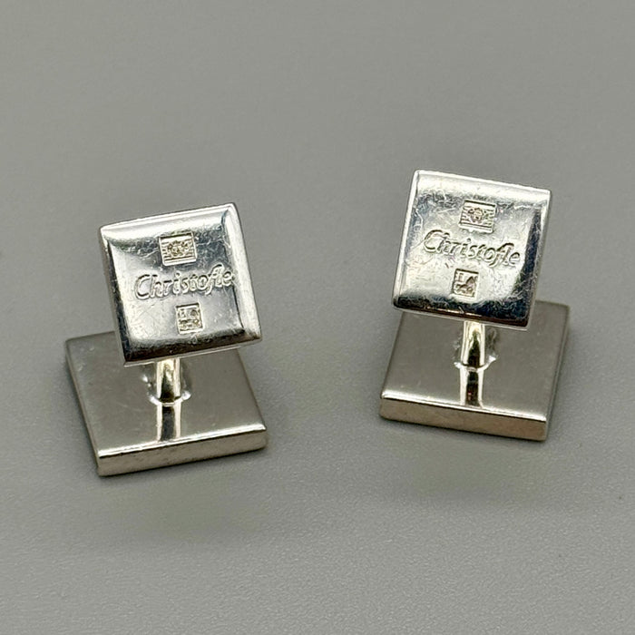 Christofle gemelli uomo quadrati placcati argento 1990 ca