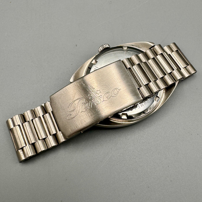 Perseo orologio FS quadrante beige meccanico cromato 36 mm Swiss 1970 ca
