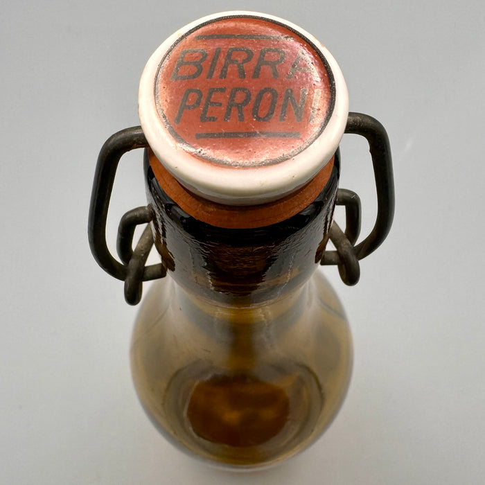 Bottiglia Birra Peroni rilievo tappo in ceramica 1920 ca