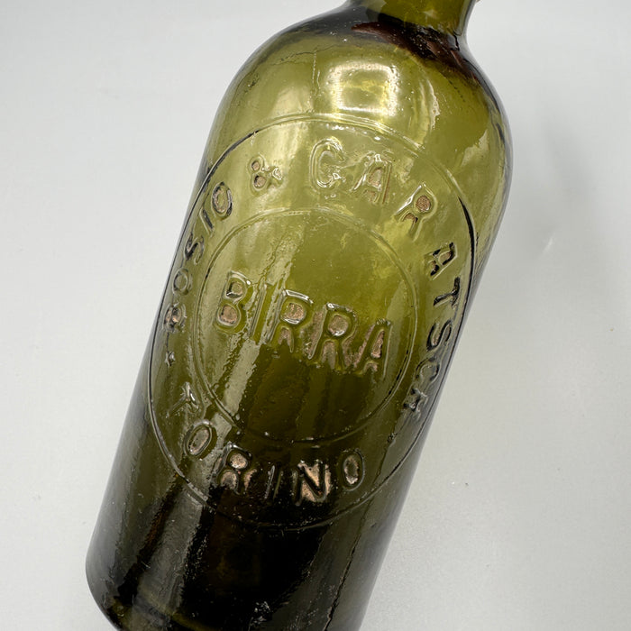 Bottiglia Birra Bosio & Caratsch Torino rilievo tappo in ceramica 1920 ca