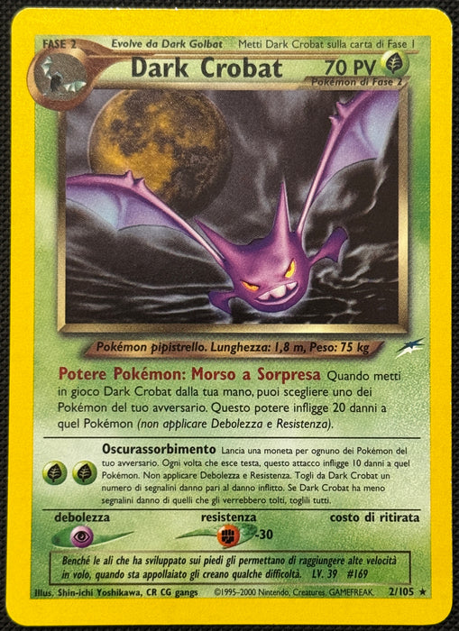Dark Crobat 2/105 ITA Neo Destiny carta Pokémon 2002