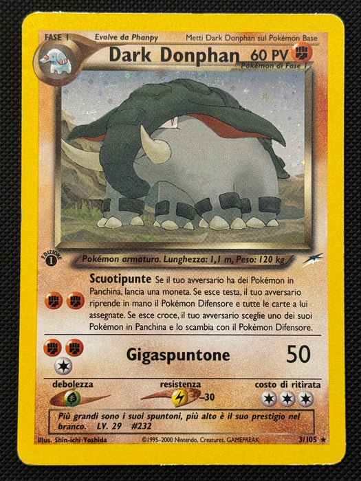 Dark Donphan 3/105 ITA Prima Edizione Neo Destiny carta Pokemon