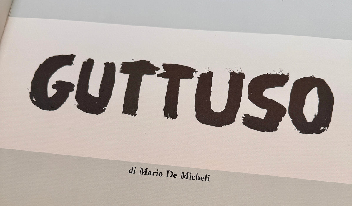 Mario de Micheli "Guttuso" libro con 1 foto e 30 tavole applicate num. 197/500 Seda Milano 1963
