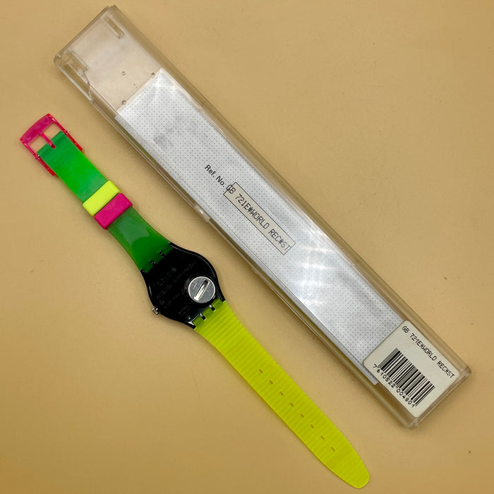 Swatch "World Record" GB 721 orologio quarzo 34 mm Swiss 1990