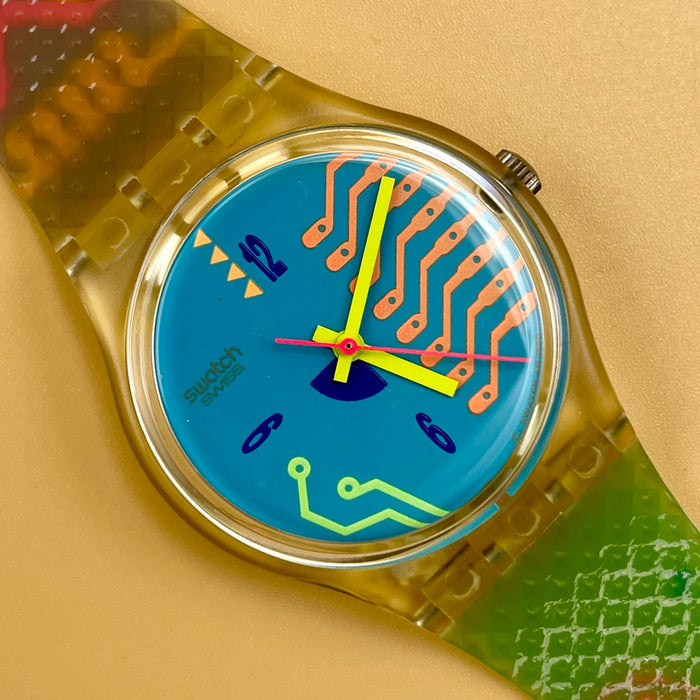 Swatch "Hacker's Reward" GK 122 orologio quarzo 34 mm Swiss 1990