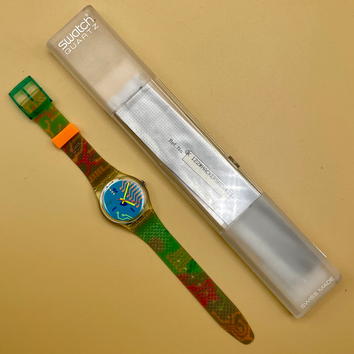Swatch "Hacker's Reward" GK 122 orologio quarzo 34 mm Swiss 1990