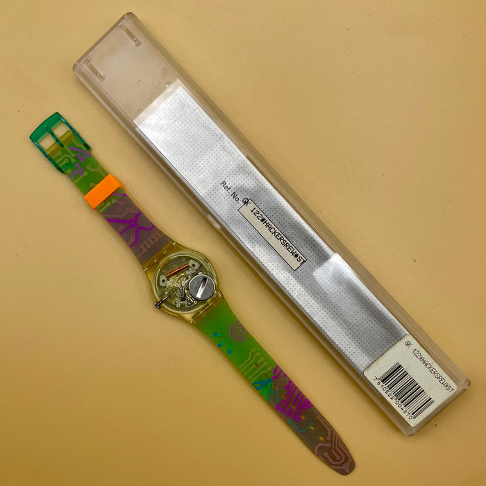 Swatch "Hacker's Reward" GK 122 orologio quarzo 34 mm Swiss 1990