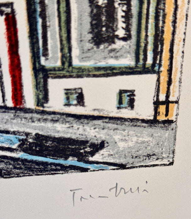 Orfeo Tamburi - "Case a Rue Taitbout" - litografia su carta num. 68/99 - 1980 ca