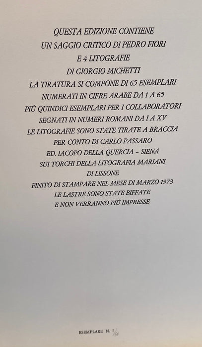 Giorgio Michetti - "La flora" - litografia su carta num. 2/65 - 1973