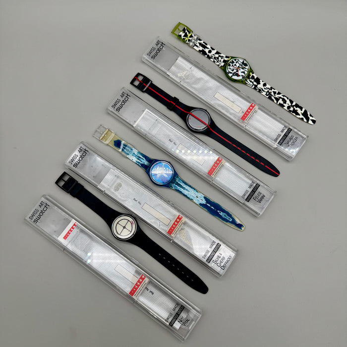 Swatch "Swiss Art Edition 700° Confederazione Elvetica" set completo 4 orologi quarzo 34 mm Swiss 1991