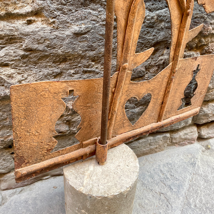 Galletto a vento in ferro battuto segnavento metà XX secolo