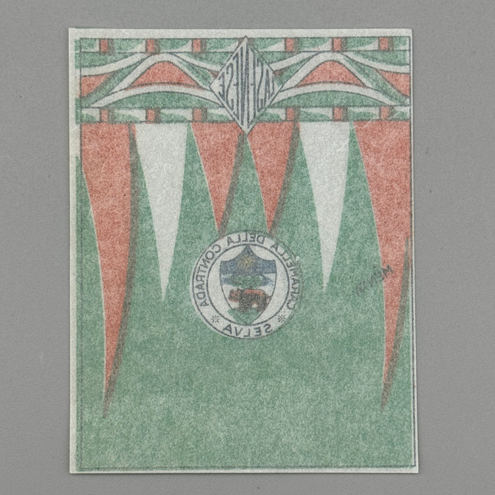 Selva "Caramella della Contrada Menta" La Senese cartina imballo 1950 ca