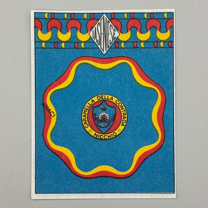 Nicchio "Caramella della Contrada Anaci" La Senese cartina imballo 1950 ca