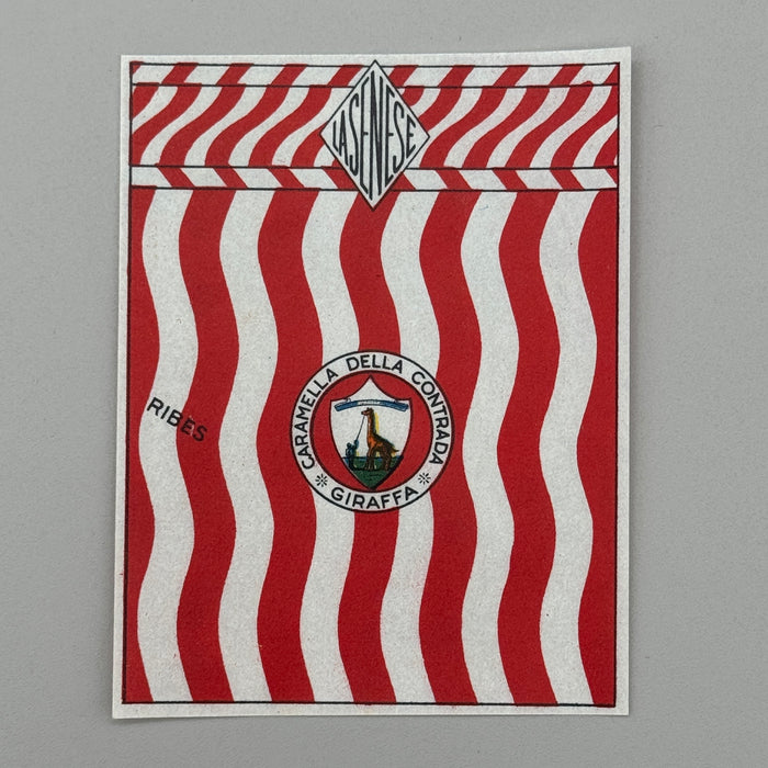 Giraffa "Caramella della Contrada Ribes" La Senese cartina imballo 1950 ca