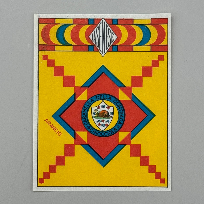 Chiocciola "Caramella della Contrada Arancio" La Senese cartina imballo 1950 ca