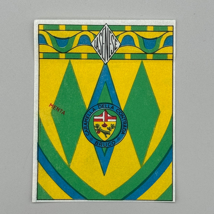 Bruco "Caramella della Contrada Menta" La Senese cartina imballo 1950 ca