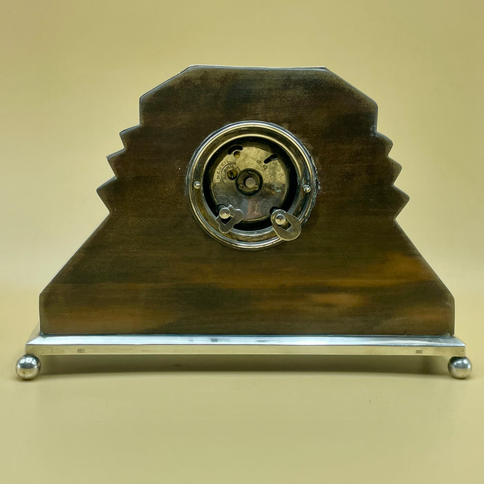 DEP orologio da tavolo art deco argento 800 Francia 1930 ca