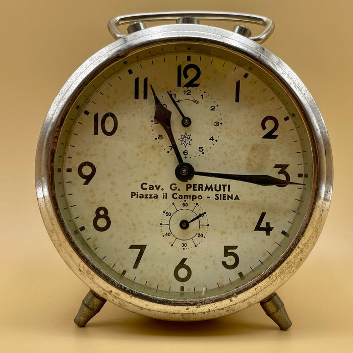 Junghans "Cav. Permuti Piazza del Campo Siena" sveglia da tavolo vintage 1940 ca