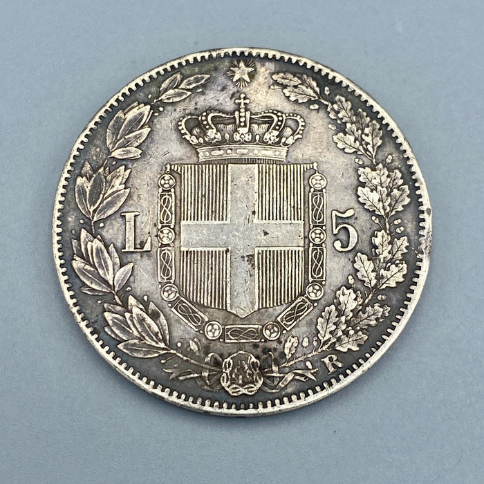 Moneta 5 Lire argento Umberto I 1879 (inv.2)