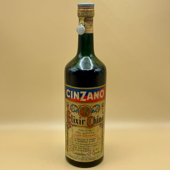 Cinzano Elixir China vecchia bottiglia liquore con sigillo 1960 ca