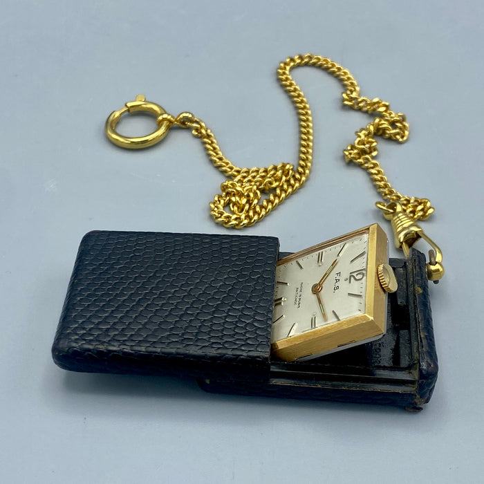 F.A.S. 15 rubis orologio da tasca con custodia Swiss 1950 ca