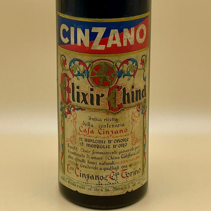Cinzano Elixir China vecchia bottiglia liquore con sigillo 1960 ca